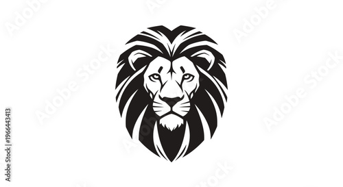 Lion Head Illustration Close Up Portrait.