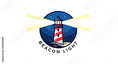 Lighthouse beacon tower navigation aid.