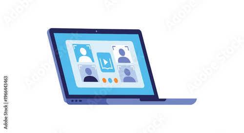 Laptop computer with screen display.