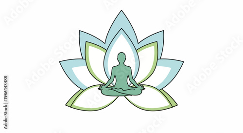 Man meditating in lotus position.
