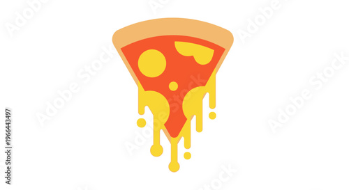 Melted cheese on pizza slice closeup.