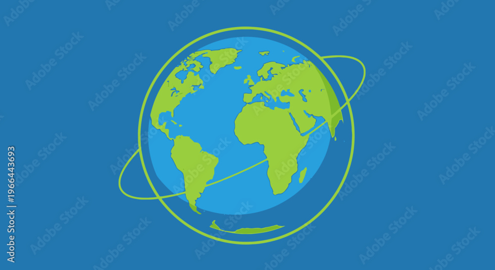 Fototapeta premium Earth Globe with Yellow Outline.