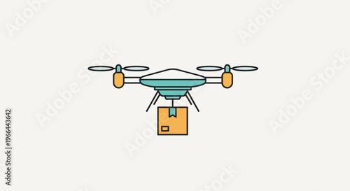 Drone carrying a package down delivery.