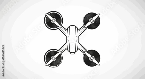 Drone from above with propellers.