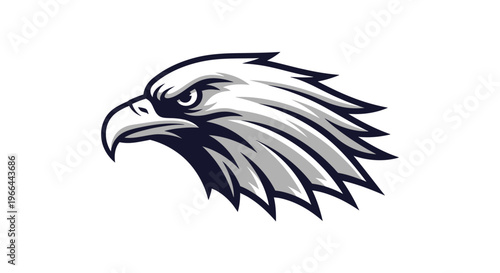 Eagle head profile view illustration.