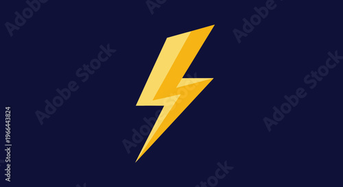 Golden lightning bolt electric symbol.