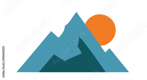Graphic illustration of mountain peaks.