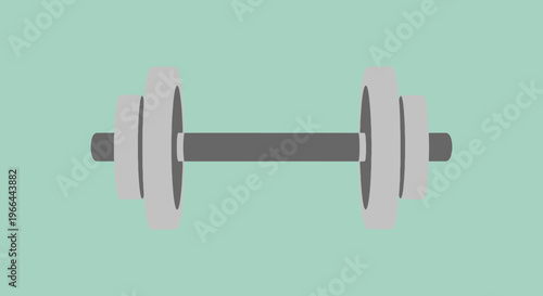 Gray dumbbell weightlifting fitness equipment.