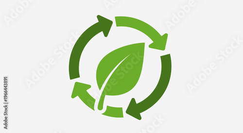 Green leaf eco recycle symbol icon.