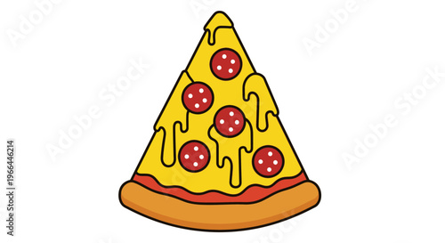 Slice of pepperoni cheese pizza.