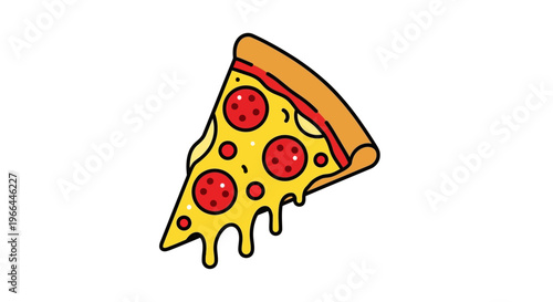 Slice of pepperoni pizza cheese.