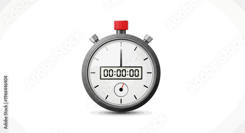 Stopwatch timer with red button.