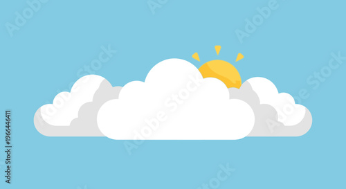 Sun shining through white fluffy cloud.