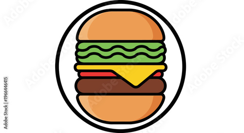 Tasty hamburger with cheese lettuce.