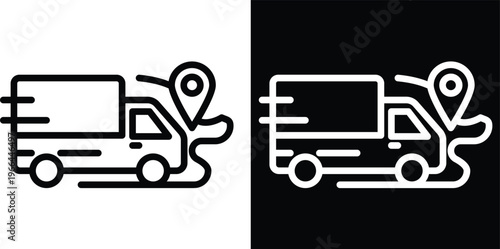 shipping Two-tone version in black and white background