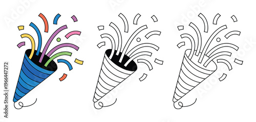 Colorful Party Horn Vector Illustration