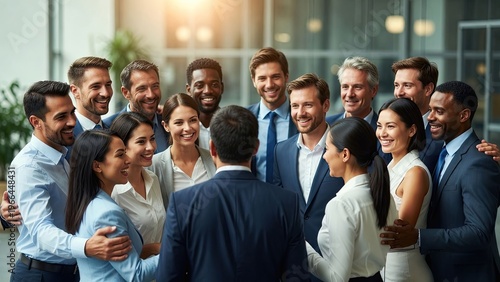 Team collaboration event in modern office space business meeting positive atmosphere