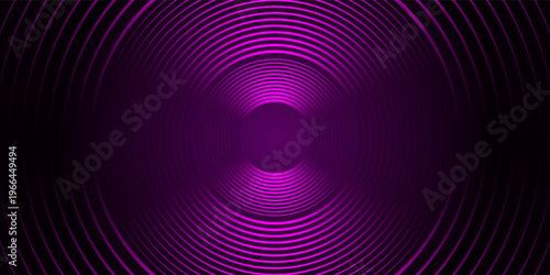 3D purple techno abstract background with overlapping layers in dark space with glowing circle lines decoration. for banner, flyer, card or brochure cover.
