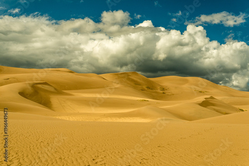 USA, Colorado, Great Sand Dune National Park.  The tallest sand dunes in North America, up to 750 feet (230 m) tall.  Covering an area of about 30 sq mi (78 km2)