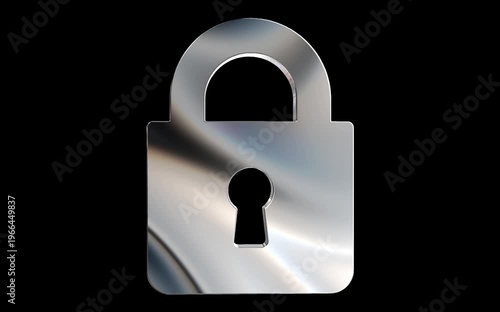 Lock Icon 3D Render Animation Loop