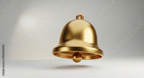 Golden Bell - A Symbol of Alertness and Celebration in 3D Rendering.
