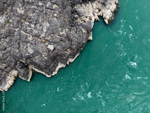 Basalt and coloful waterbody