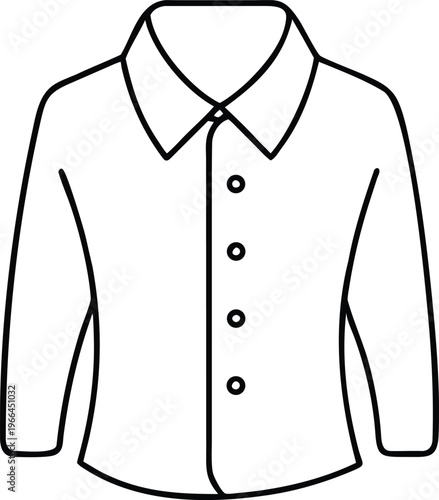 A classic long sleeved collared shirt outline showcases a versatile staple for professional and casual wear