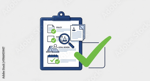Clipboard with Checklist and Magnifying Glass for Verification Process.