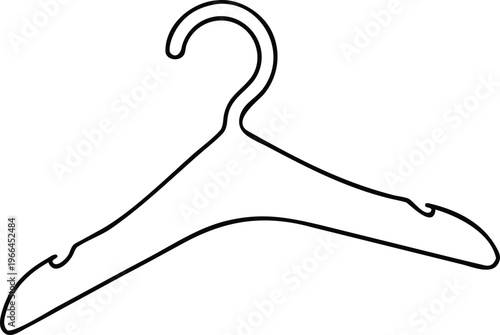 Basic wire clothes hanger outline for apparel storage and organization