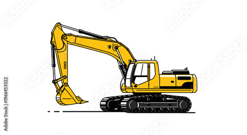 Heavy Duty Excavator Machinery on Construction Site