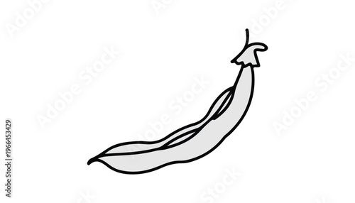 One continuous line illustration of an Peas vegetable, isolated on white background.