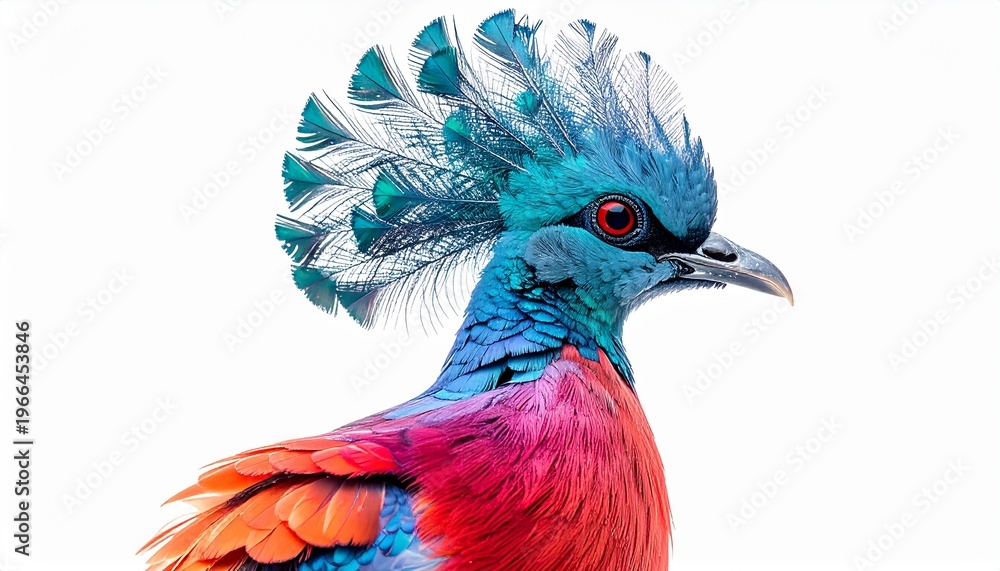 Obraz premium Exotic Victoria Crowned Pigeon Displaying Vibrant Plumage and Intricate Crest