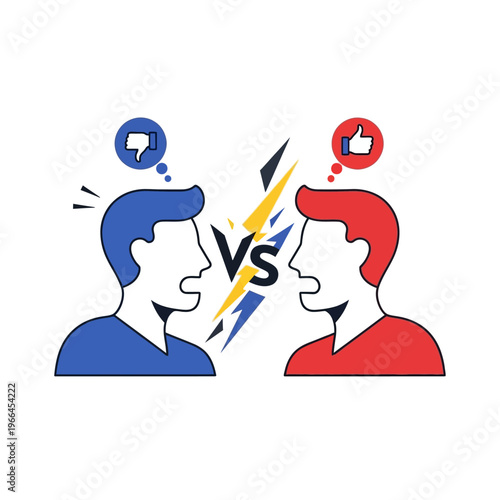 Two people arguing, conflict, disagreement, debate, disagreement, controversy, opposition