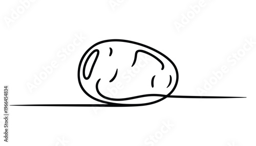 One continuous line illustration of an potato vegetable, isolated on white background.