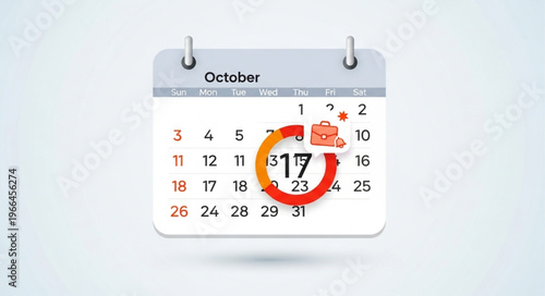 October 17th calendar date with a highlighted circle.