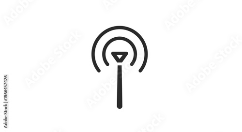 Simple Wi-Fi Signal Wireless Connectivity Icon, isolated white background.