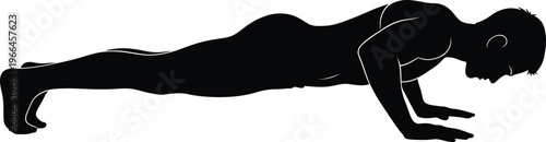 Silhouette of a person performing a push-up exercise