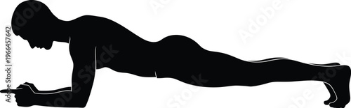 Silhouette of person doing a plank exercise