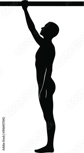 Silhouette of person doing pull-up exercise
