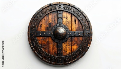 Viking Shield - A Close-Up of Ancient Warrior Protection.