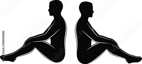 Two Silhouettes Facing Away From Each Other
