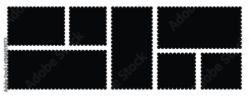 Geometric zig zag wavy stickers. Zig zag square shape collection. set wavy edge frames. vector illustration.