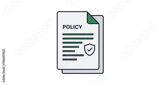 Policy Document with Shield Icon - Ensuring Protection and Compliance.