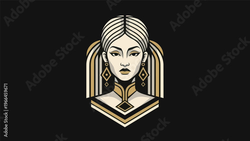 Woman portrait in art deco style