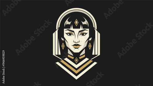 Woman portrait in art deco style