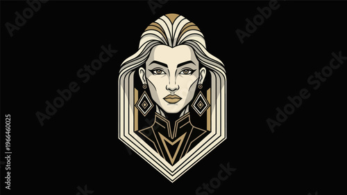 Woman portrait in art deco style