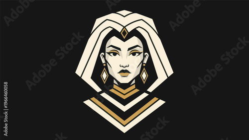 Woman portrait in art deco style