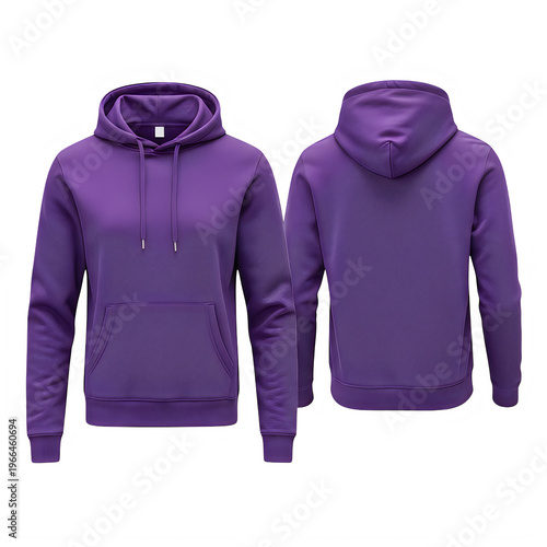 Purple fleecy hoodie with drawstrings and cuffs