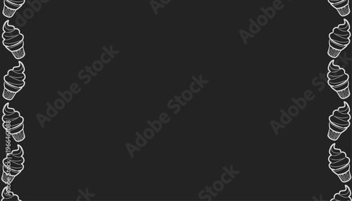 Ice Cream Pattern Design. Seamless Dessert Illustration. Sweet Frozen Treat Motif. Handdrawn Cute Style. Background For Packaging Textile