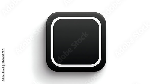 Blank black rounded square button icon